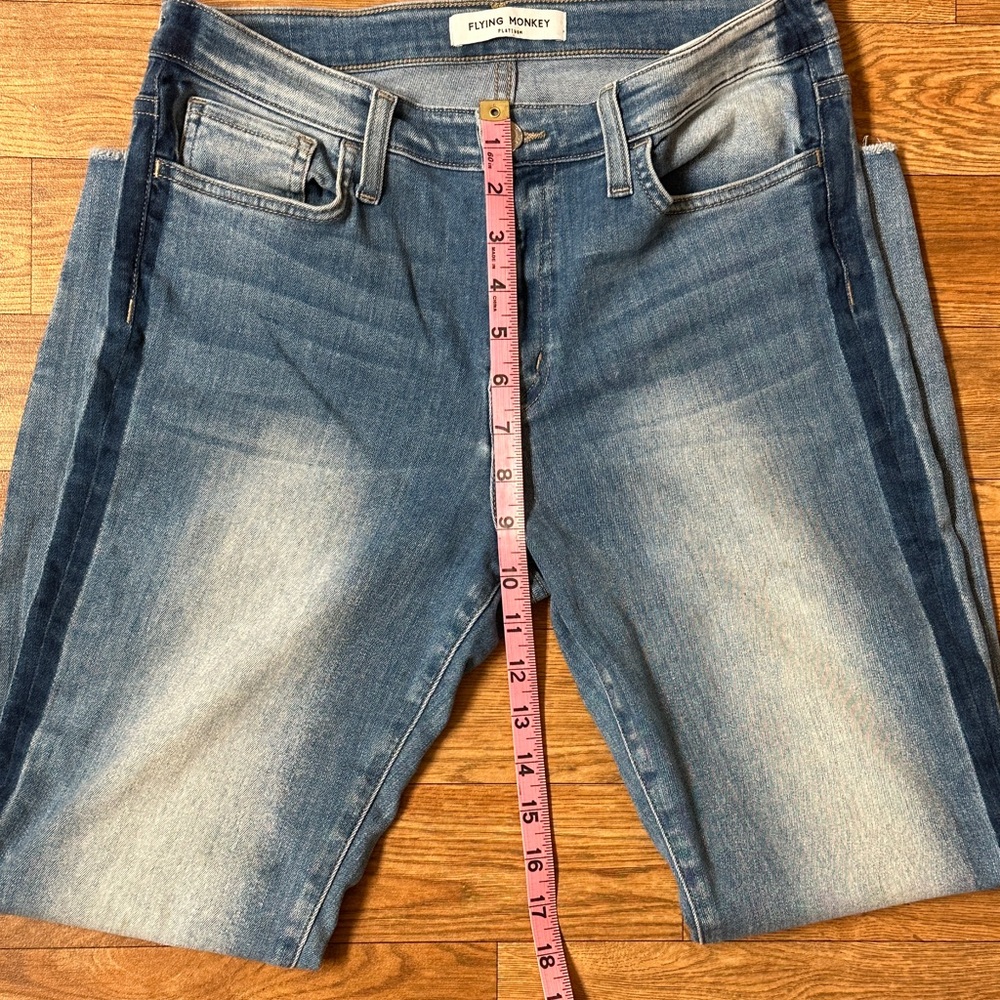 Flying Monkey Mid Rise Skinny Ankle Dark Side Stripe Jeans Size 29 - Picture 13 of 13